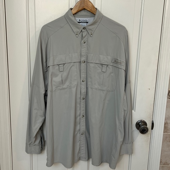 Columbia Other - Columbia Men’s PFG Long Sleeve Shirt, Button Down, Large, Tan